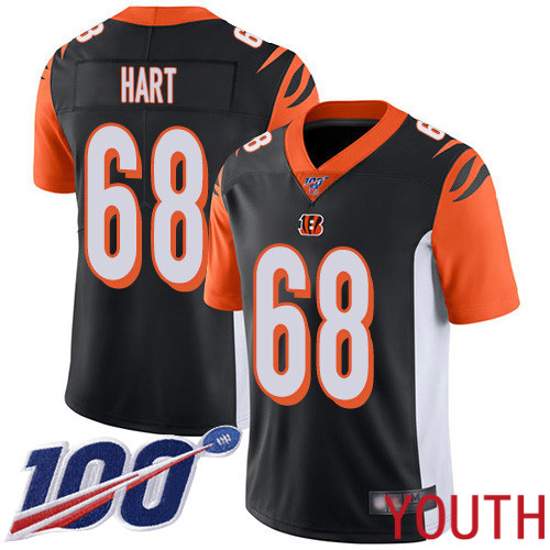 Cincinnati Bengals Limited Black Youth Bobby Hart Home Jersey NFL Footballl 68 100th Season Vapor Untouchable